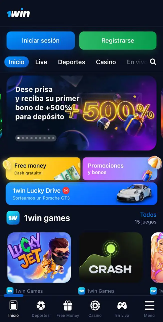 Visit the official 1win website from your iOS device.