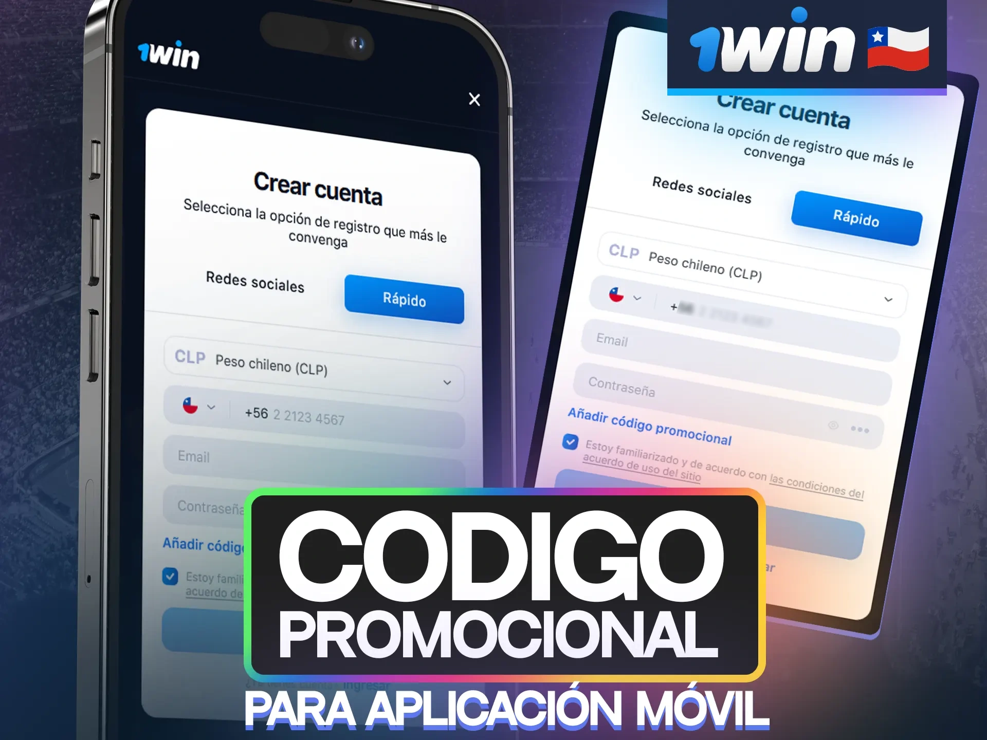 Mobile app users in Chile have an exclusive 1win promo code available.