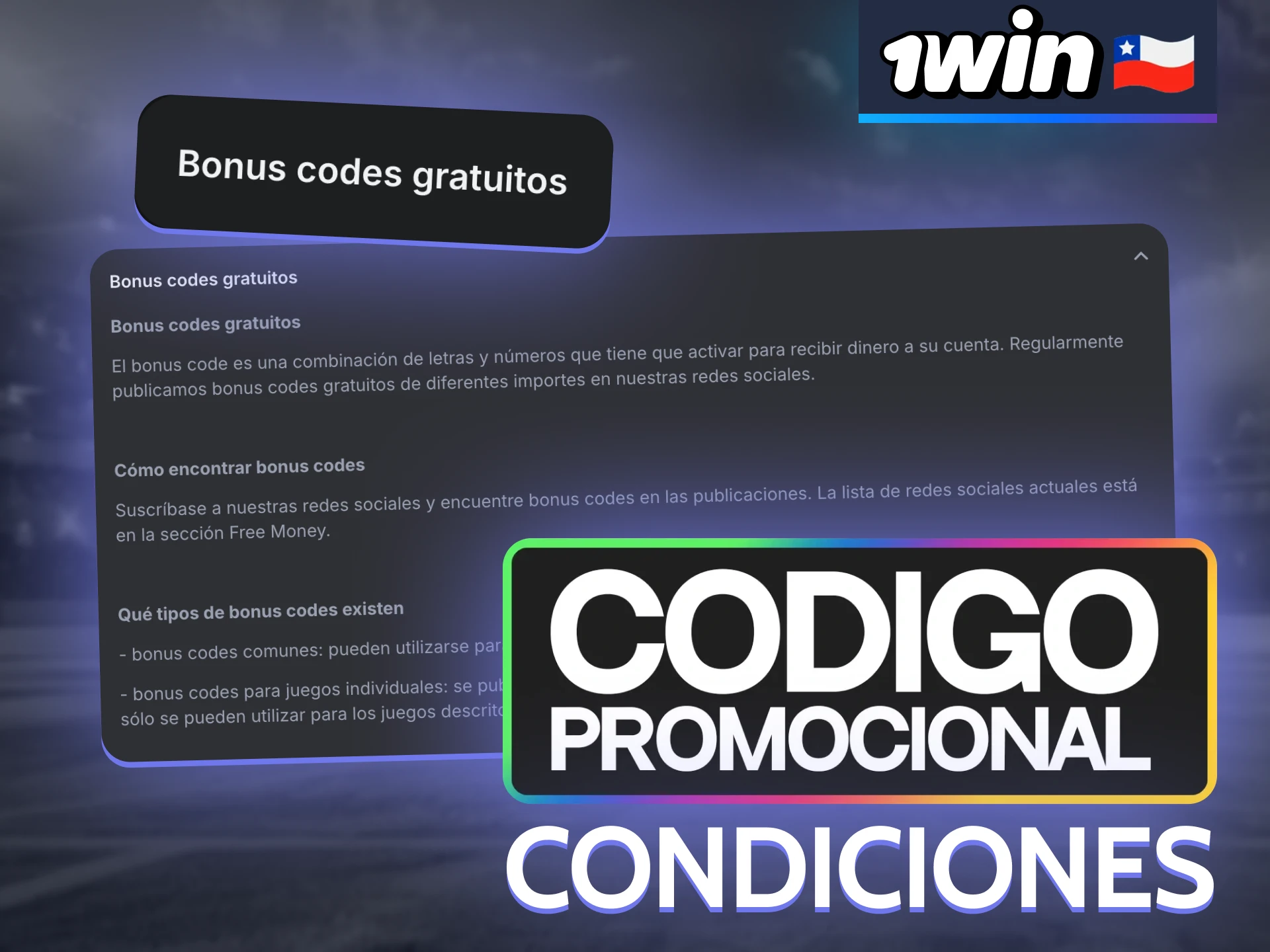 Chileans can benefit from an exclusive 1win promo code created specifically for them.