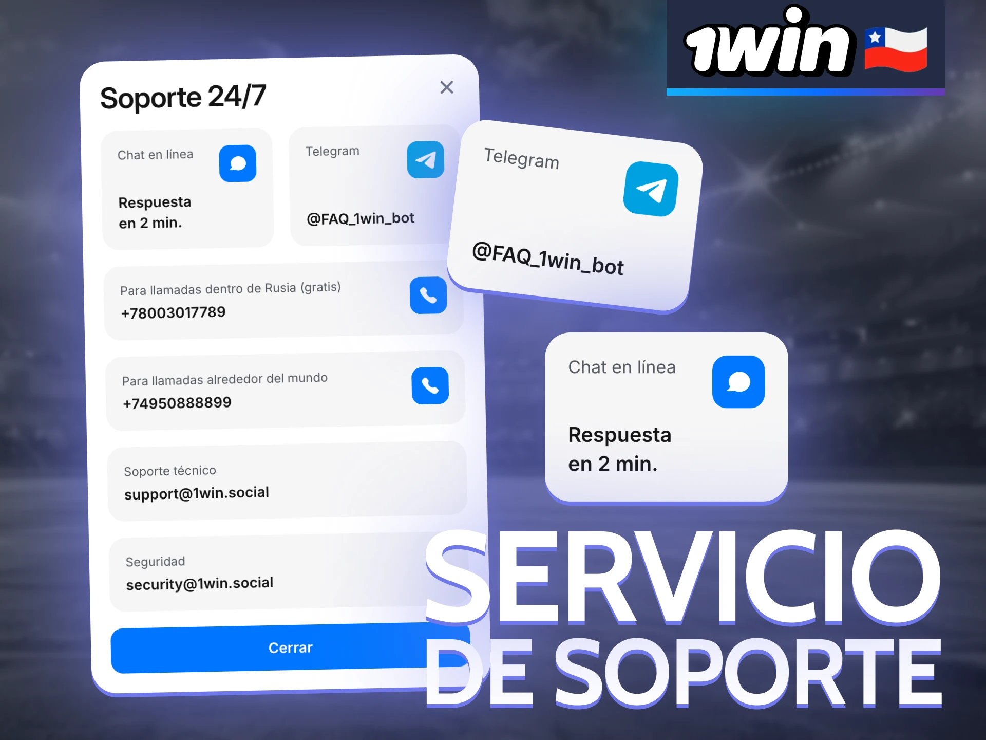 The 1win support team is ready to answer all your questions 24/7.