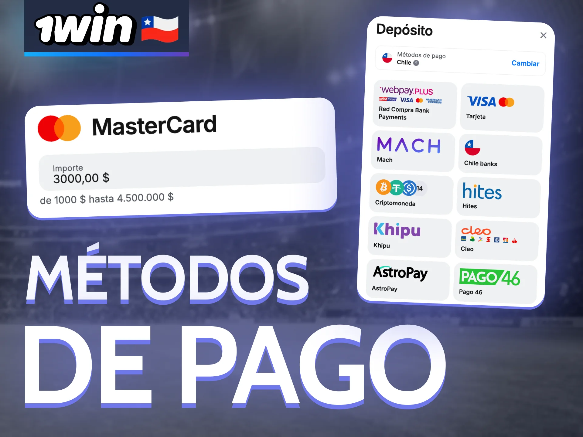 Lucky Jet players can choose a suitable payment method from the multiple options available at 1win Casino.