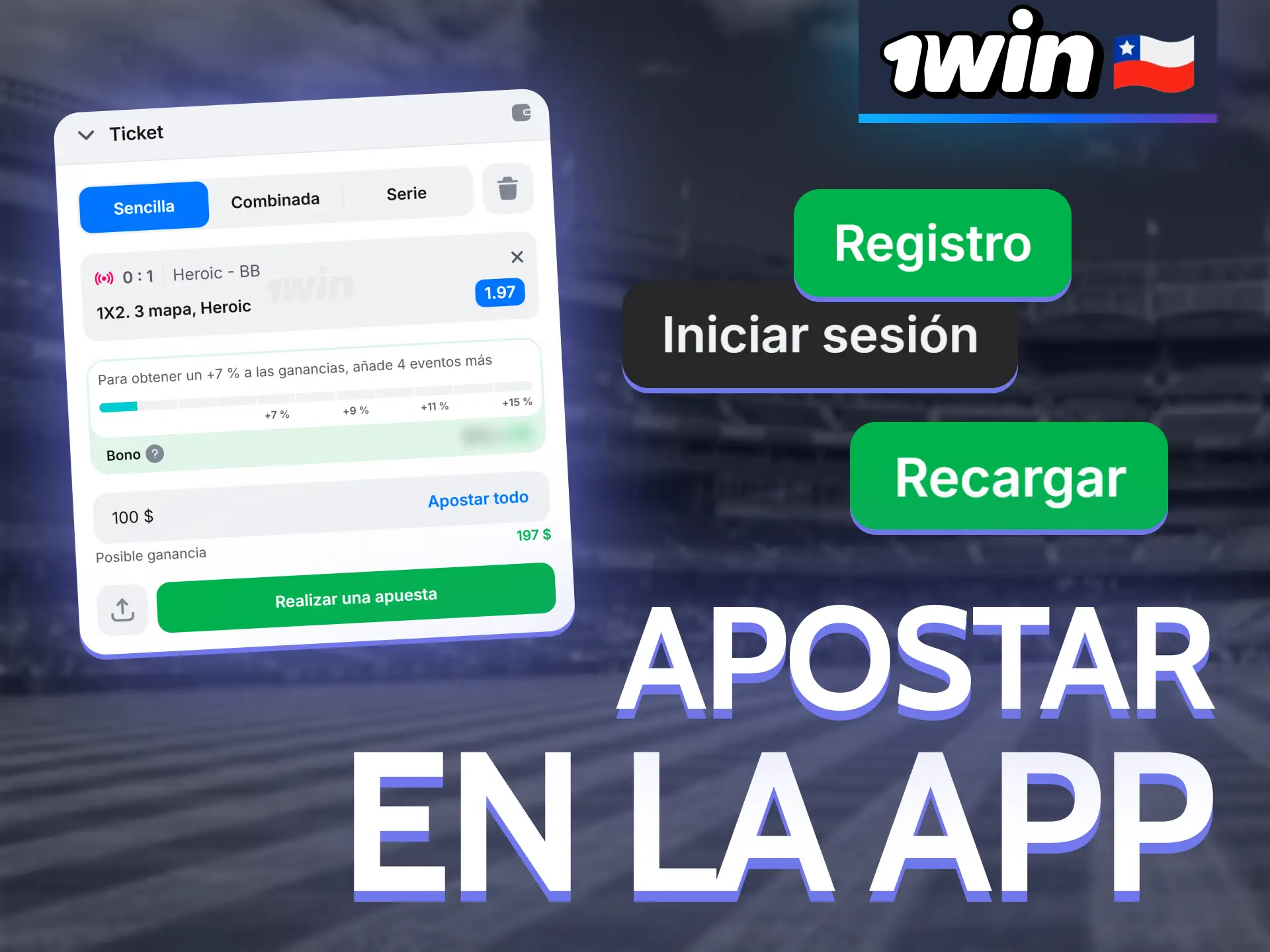 Start betting easily on the official 1Win app.
