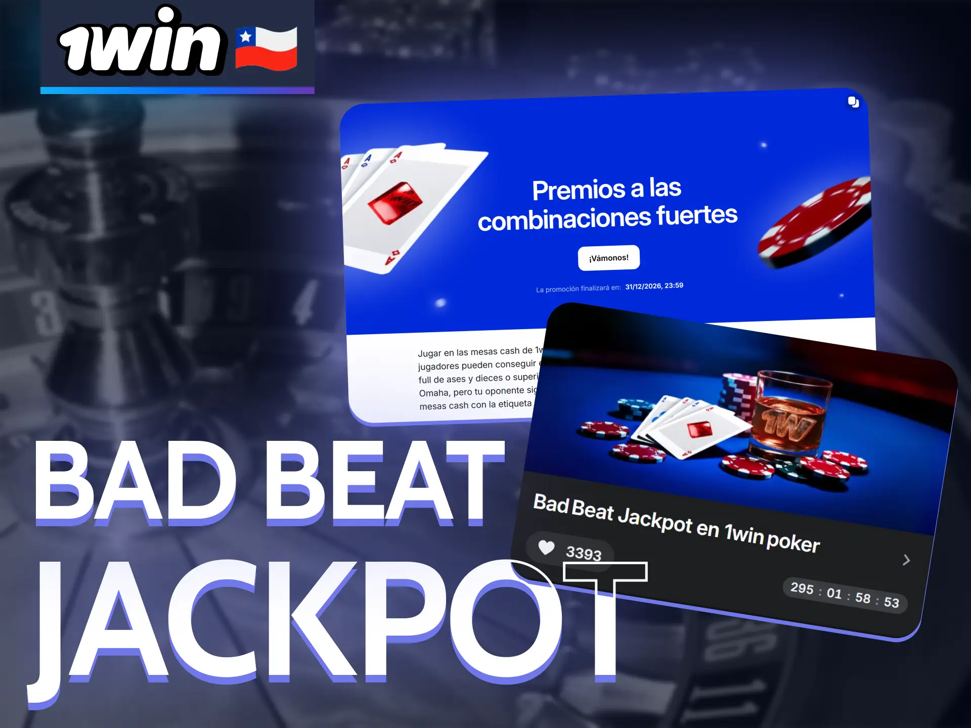 Activa el premio mayor Bad Beat en la página de la promoción 1Win.