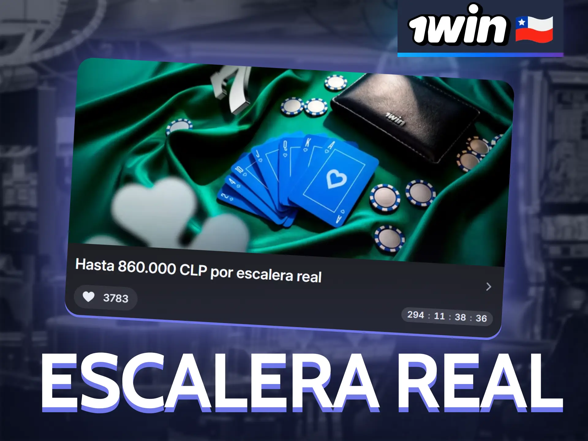 Gana con una escalera real y reclama el bono 1Win.
