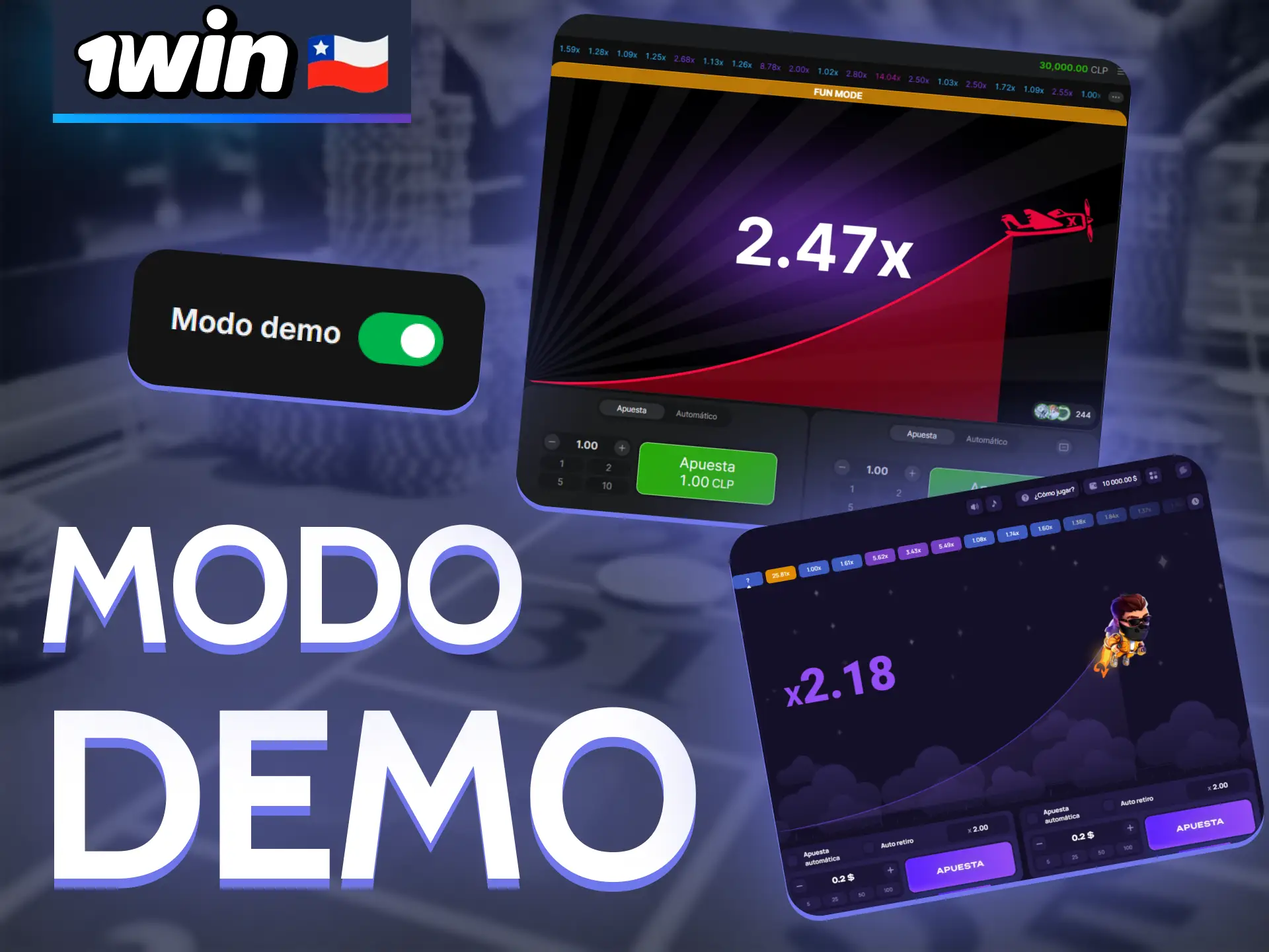 Prueba el modo demo en la 1Win.